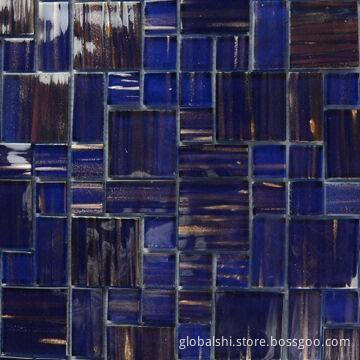 Blue Crytal Glass Mosaic Tile, 300 x 300mm, Unite Size of 23 x 23mm
